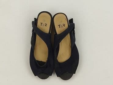 sukienka i sandały na koturnie: Sandały damskie, rozmiar 39 — 1