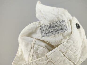 biale szerokie jeansy: Spodnie materiałowe damskie, rozmiar L — 4