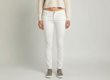 biale trampki ck: RAINBOW, Spodnie materiałowe damskie, rozmiar M — 7