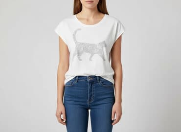 reserved koszulka w koty: Reserved, T-shirt damski, rozmiar S — 1