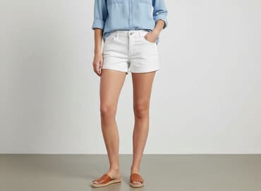 białe spodenki damskie hm: H&M, Szorty damskie, rozmiar S — 8