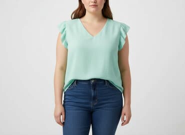 bluzka kolor miętowy: Women's blouse, size 4XL — 1