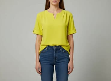 żółte bluzki z krótkim rękawem: Bluzka damska, rozmiar M — 7