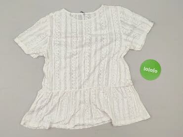 bluzka z baskinką biała: Women's blouse, size S — 4