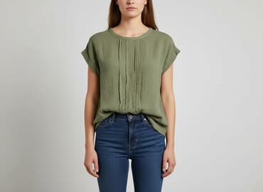 khaki bluzki: H&M, Bluzka damska, rozmiar L — 1