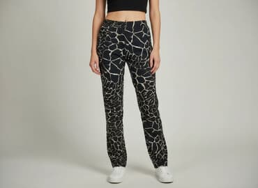 leopard print jeans: Spodnie materiałowe damskie, rozmiar XS — 1