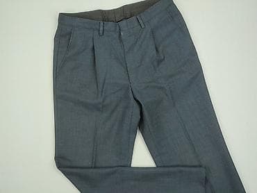 Męskie spodnie garniturowe – szare, klasyczne - Fason: eleganckie