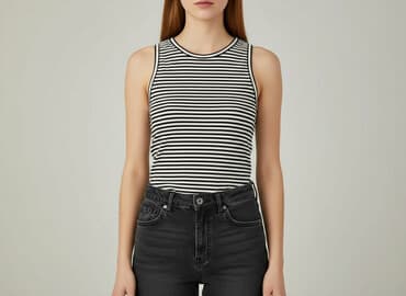 sinsay bluza w paski: Sinsay, Top damski, rozmiar M — 1