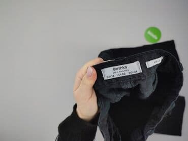 brązowe szerokie spodnie bershka: Bershka, Jeansy damskie, rozmiar XS — 4