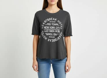 bluzki z printem: Topshop, T-shirt damski, rozmiar XS — 7