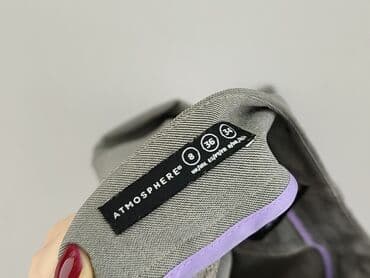 szare szerokie jeansy: Atmosphere, Spodnie materiałowe damskie, rozmiar S — 4