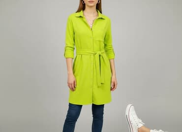 limonkowe sukienki: Sinsay, Sukienka damska, rozmiar L — 1