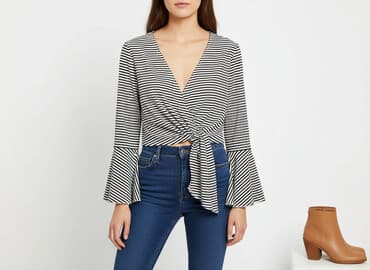 legginsy i krótka bluzka: River Island Petite, Bluzka damska, rozmiar M — 7