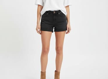 hm krótkie spodenki czarne: H&M, Szorty damskie, rozmiar S — 6