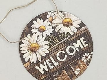 Artykuły papiernicze: Okrągła zawieszka dekoracyjna „WELCOME” z margaretkami - Materiał — 1