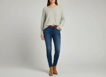 beżowe buty na koturnie ccc: Sweter damski, rozmiar L — 5