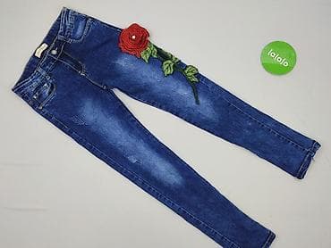 cekinowy top stradivarius: Spodnie jeansowe, 12 lat, 146/152, stan - Idealny — 2