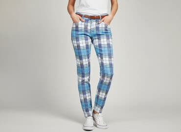 fioletowe jeansy damskie: Jeansy damskie, rozmiar M — 7