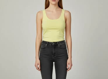 bluzka żółta w czarne paski: H&M, Top damski, rozmiar M — 8