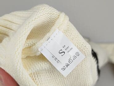 sweter dekolt serce: Cream, Golf damski, rozmiar S — 4