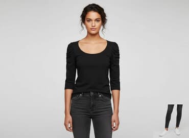 bluzka z kwadratowym dekoltem h m: H&M, Bluzka damska, rozmiar S — 1