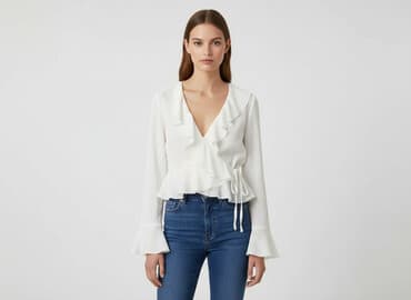 obcisla biale bluzki: Boohoo, Bluzka damska, rozmiar S — 7