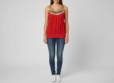 złota bluzka cekinowa: Bluzka damska, rozmiar S — 6