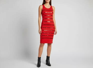 czerwone krótkie sukienki na wesele: Sukienka damska, rozmiar S — 1