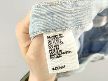 stradivarius spodnie woskowane z wysokim stanem: Spodnie jeansowe, H&M, 12 lat, 122/128, stan - Bardzo dobry — 4