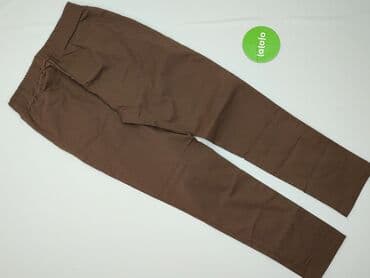 czekoladowe spodnie skórzane: Spodnie materiałowe damskie, M — 3