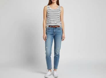 bluzki basic w paski: Defacto, Women`s T-shirt, size M — 1