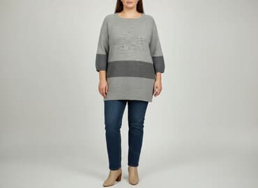 bluzki sweterkowe duze rozmiary: Tunika damska, rozmiar XL — 5