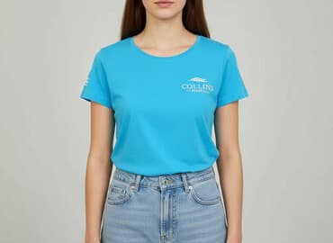 koszulki polo z własnym nadrukiem: T-shirt damski, rozmiar M — 7