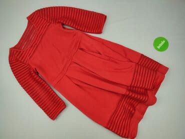 czerwona sukienka czarne rajtuzy: Sukienka damska, M — 2