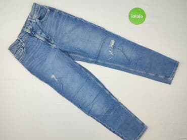 woskowane spodnie z wysokim stanem zara: Spodnie jeansowe, H&M, 12 lat, 152, stan - Bardzo dobry — 2