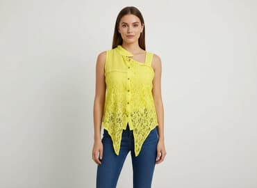 żółte bluzki z krótkim rękawem: Koszula damska, rozmiar M — 5