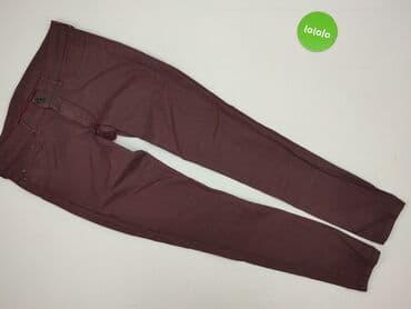 bordowe dżinsy: Spodnie materiałowe damskie, rozmiar M — 2