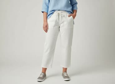 joggery lniane damskie: Moodo, Spodnie 3/4 damskie, rozmiar XL — 7