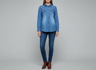 dżinsy w serduszka: Koszula damska, rozmiar L — 7