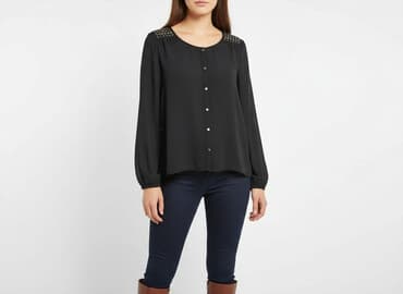 buty na koturnie z futerkiem: Forever 21, Bluzka damska, rozmiar S — 7