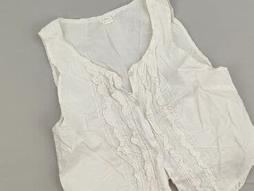 biała bluzka z dekoltem v: Women's blouse, size L — 2