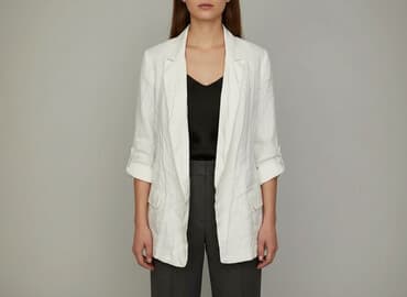 lniana marynarka damska zara: Marynarka damska, rozmiar M — 6