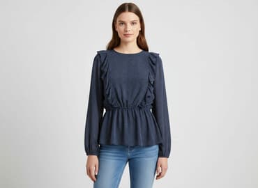 granatowe bluzki: H&M, Bluzka damska, rozmiar M — 10