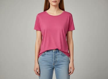 różowe bluzki z krótkim rękawem: T-shirt damski, rozmiar M — 5