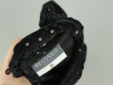 czarna sukienka ze srebrnymi wstawkami: Ulubione, Bluzka damska, XL — 4