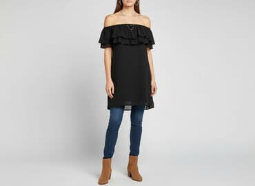 hiszpanki bluzki czarne: Sukienka damska, rozmiar S — 7