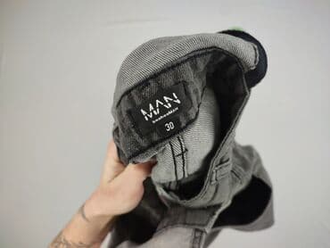 mbappe tshirt: Męskie ogrodniczki jeansowe MAN BoohooMAN - Kolor: grafitowy/szary — 4