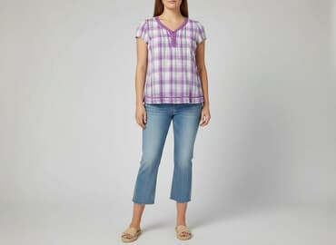 liliowa bluza damska: XLNT, Bluzka damska, rozmiar L — 7