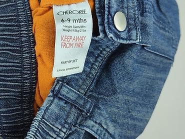 kurtki denley: Spodnie jeansowe, Cherokee, 6-9 miesięcy, stan - Idealny — 4