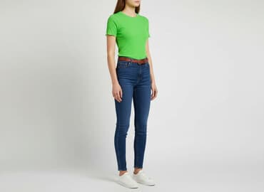 koszulka z prazkowanej dzianiny: Pieces, T-shirt damski, rozmiar XS — 7